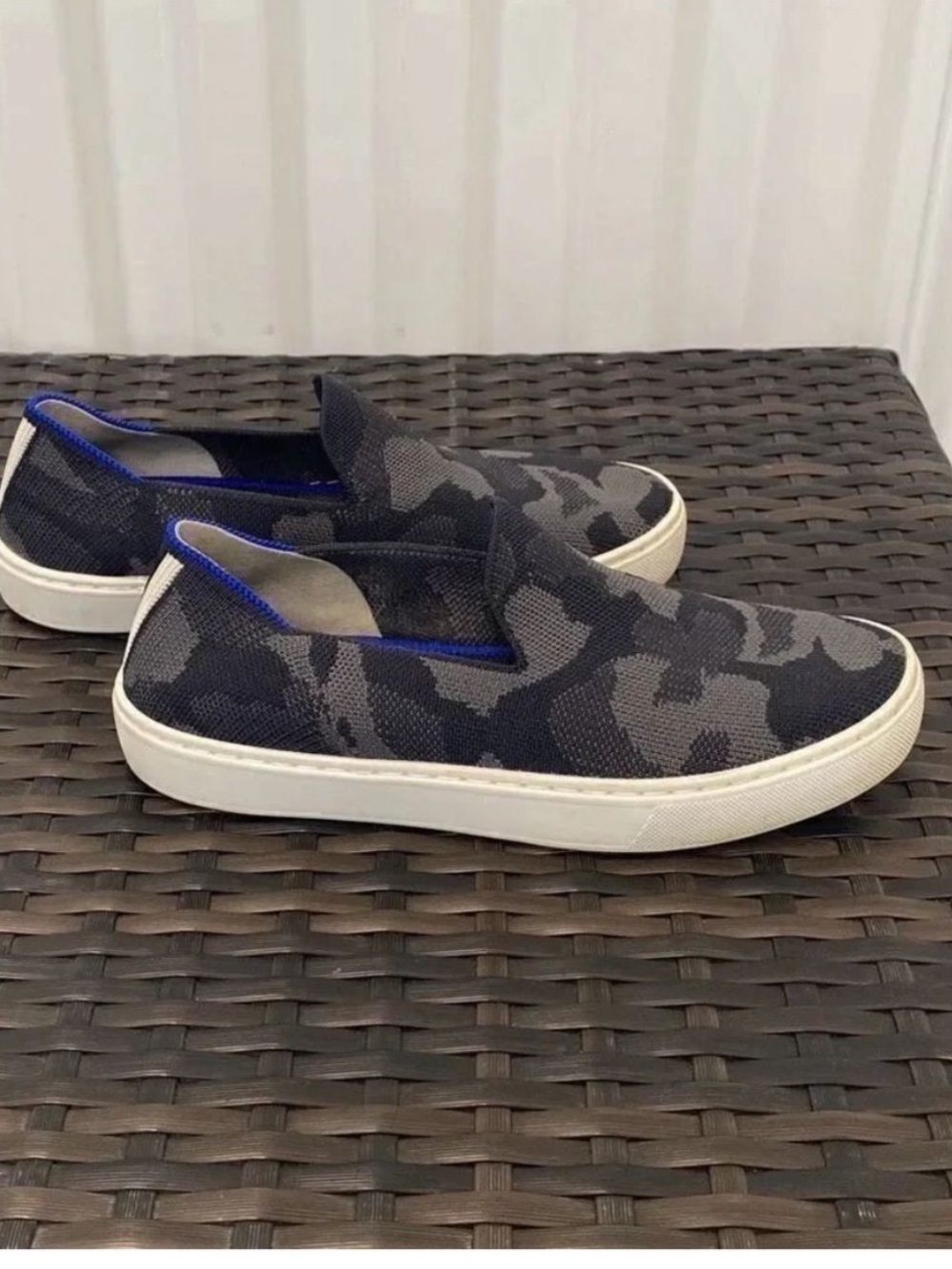 Rothy’s gray camo original slip on sneakers woman’s size 5.5